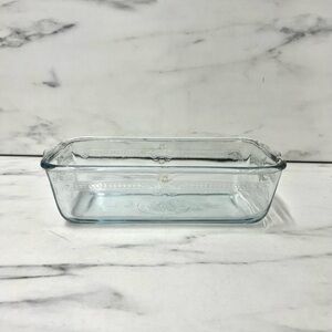 Vintage fire king blue glass loaf pan cookware
